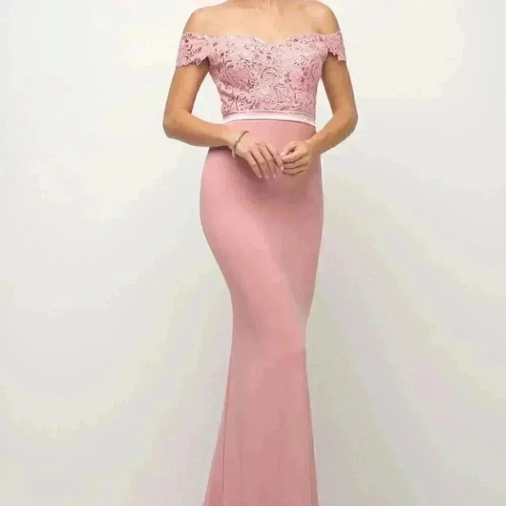 For You Dress - LONG OFF SHOULDER LACE DRESS BY CINDERELLA DIVINE UV001